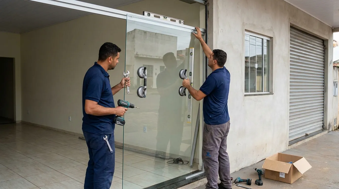 Troca de Puxador e Fechadura do Box em Sorocaba‑SP