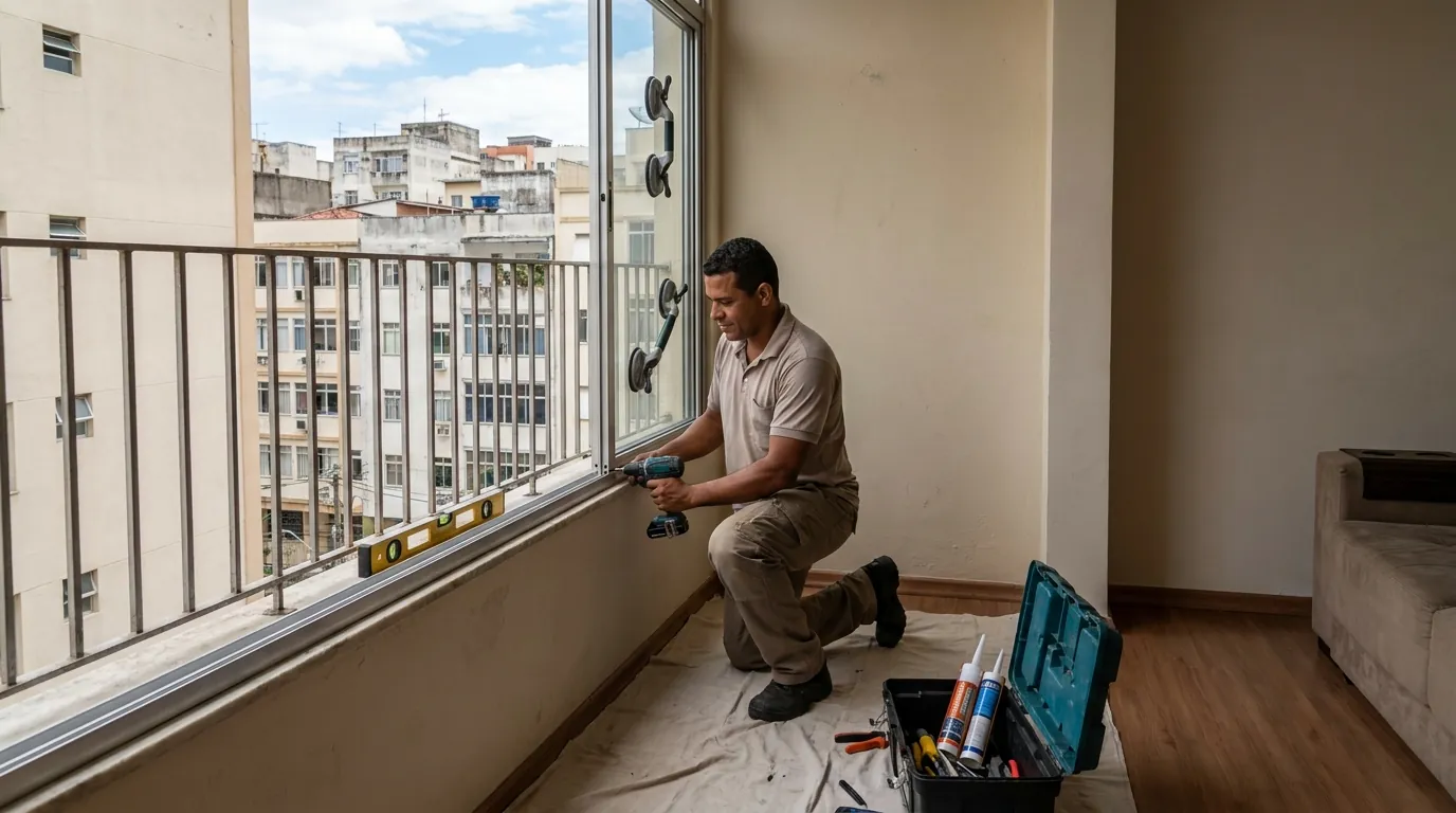 Sacada de Vidro para Apartamento em Sorocaba‑SP